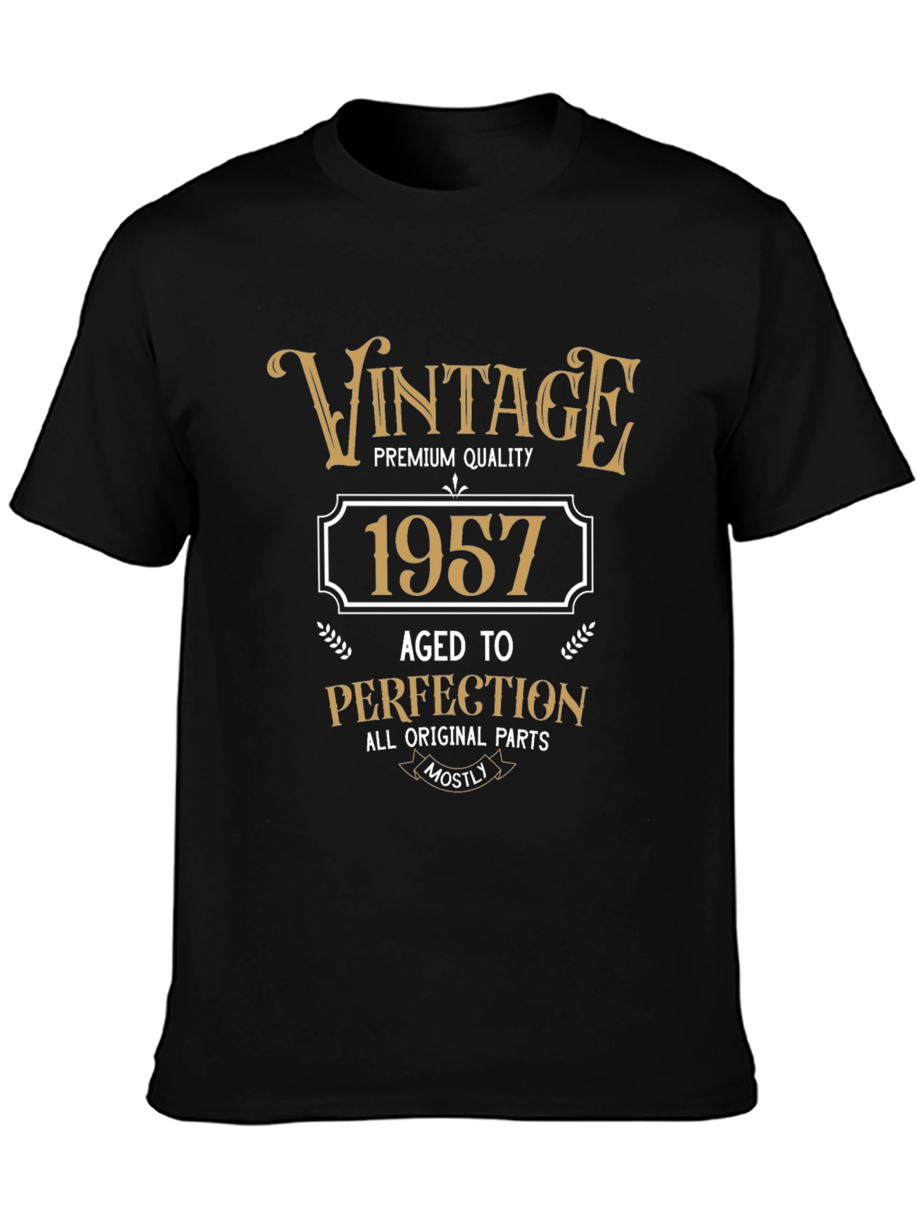 Vintage 1957 Aged to Perfection Black T-Shirt