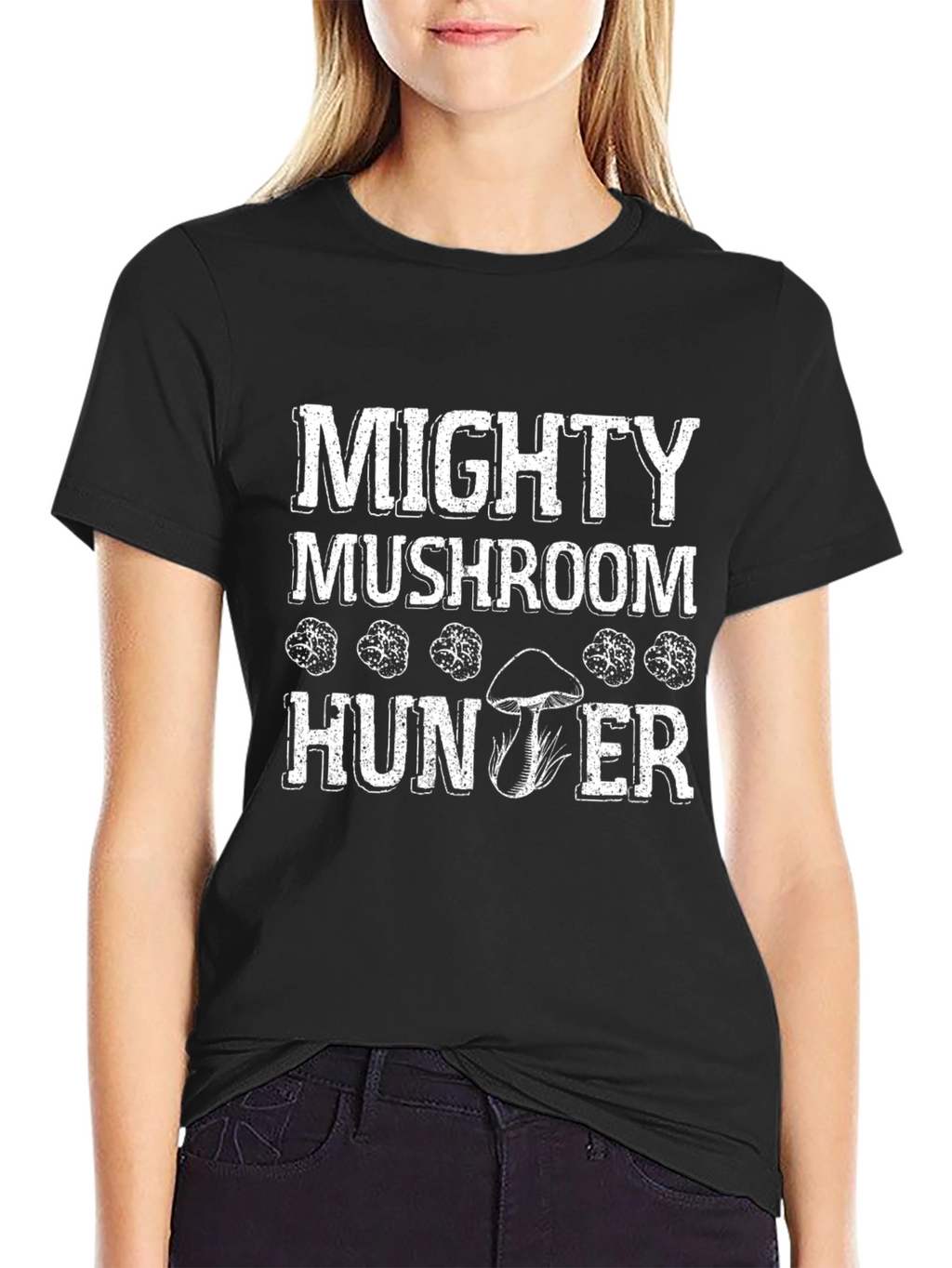 Mighty Mushroom Hunter Black T-Shirt