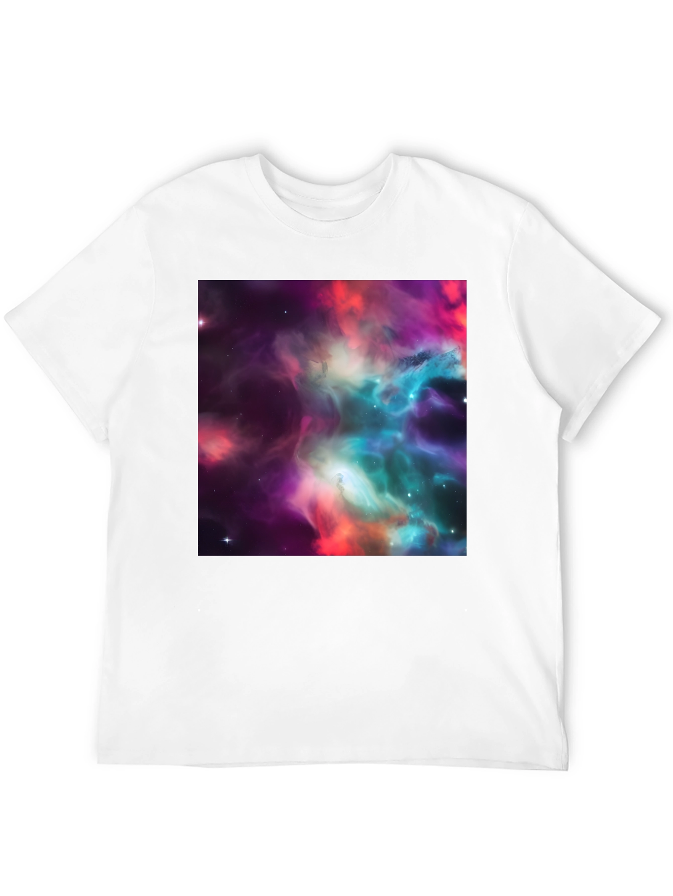 Nebula Print Black Crew Neck T-Shirt