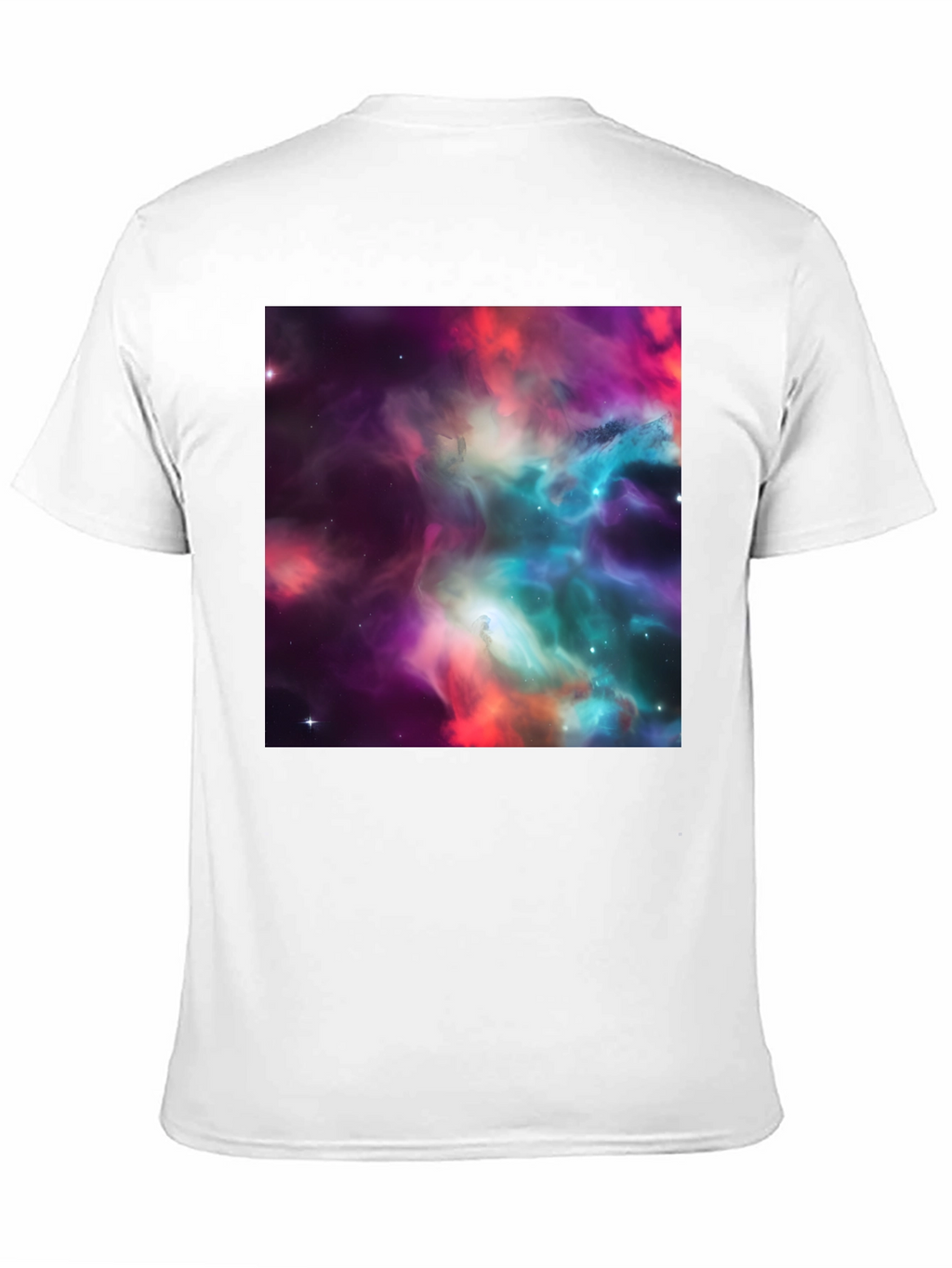 Nebula Print Black Crew Neck T-Shirt