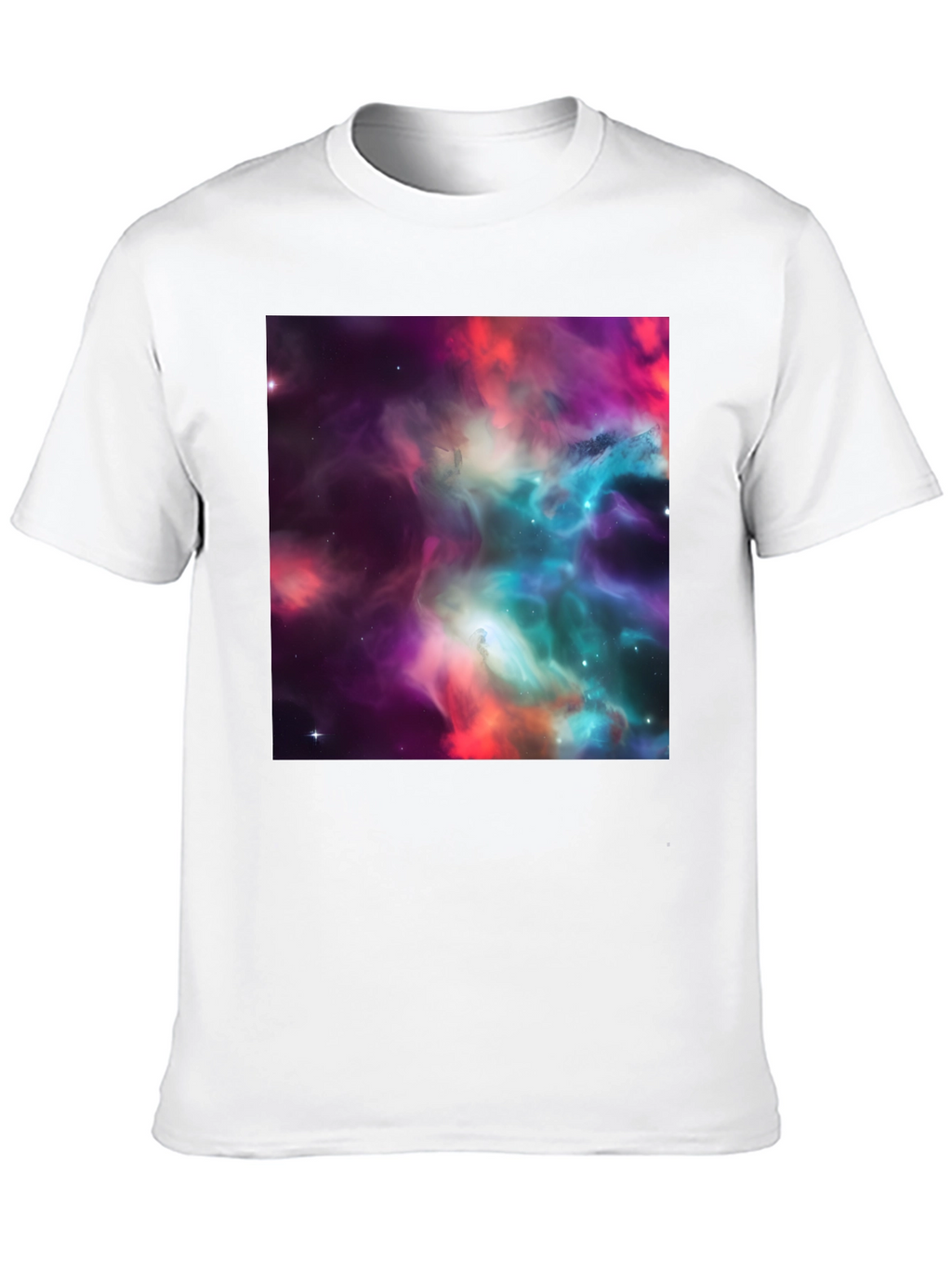 Nebula Print Black Crew Neck T-Shirt