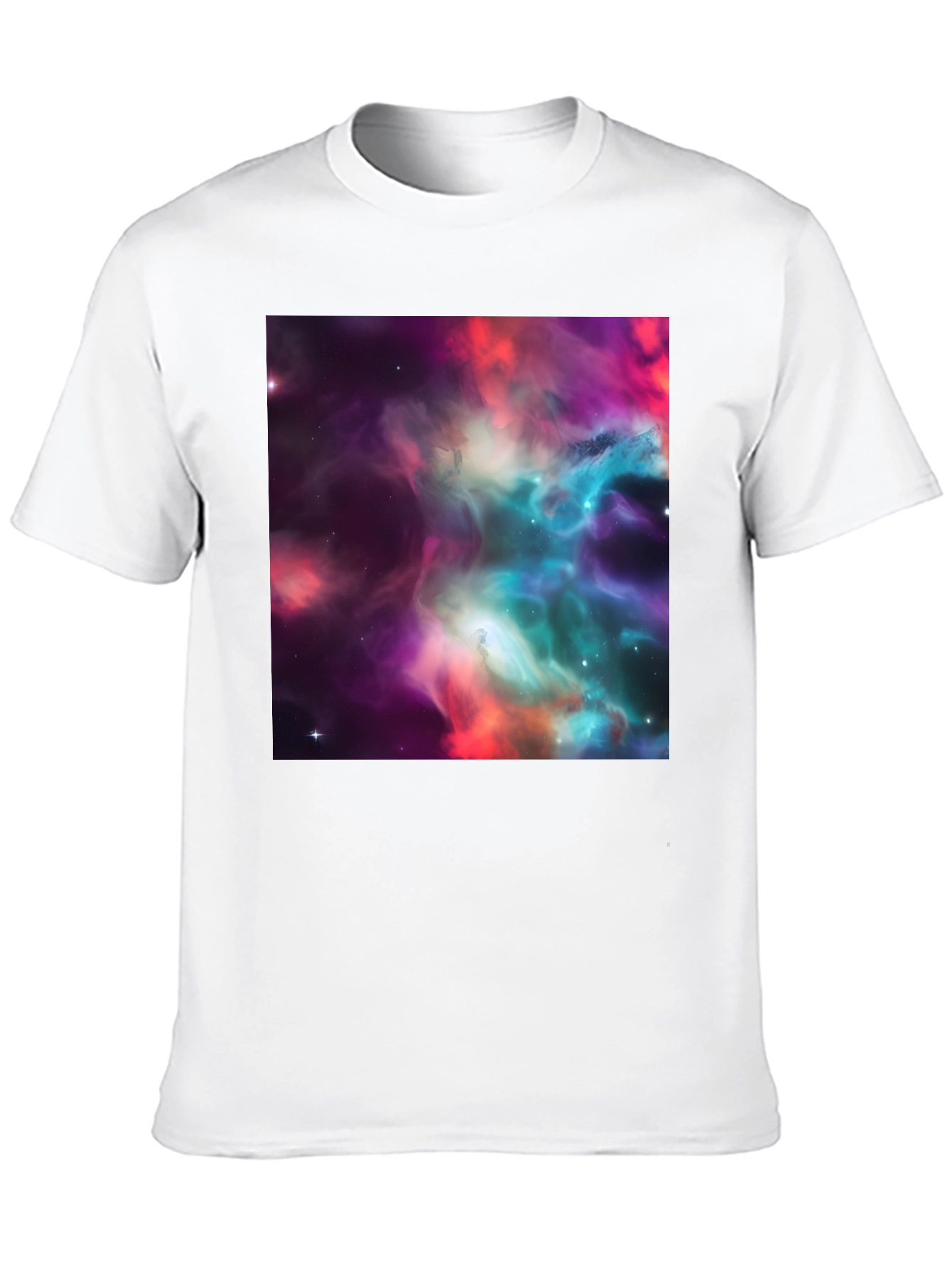 Nebula Print Black Crew Neck T-Shirt