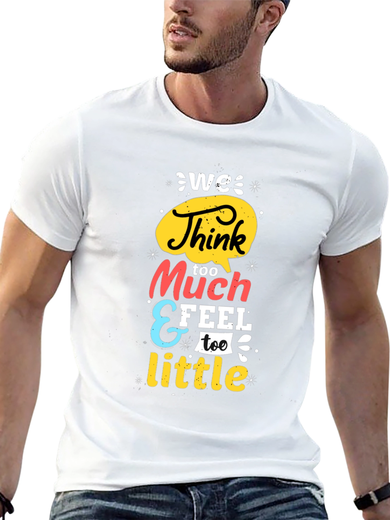 We Think Too Much Graphic Tee - Black