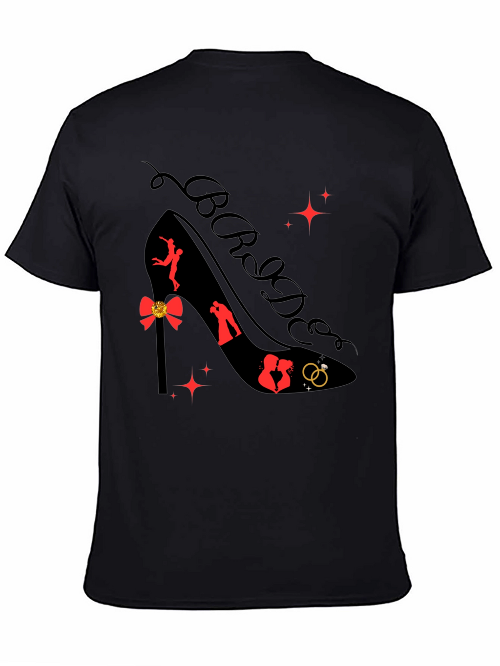 Bride High Heel Shoe Graphic Tee - Black