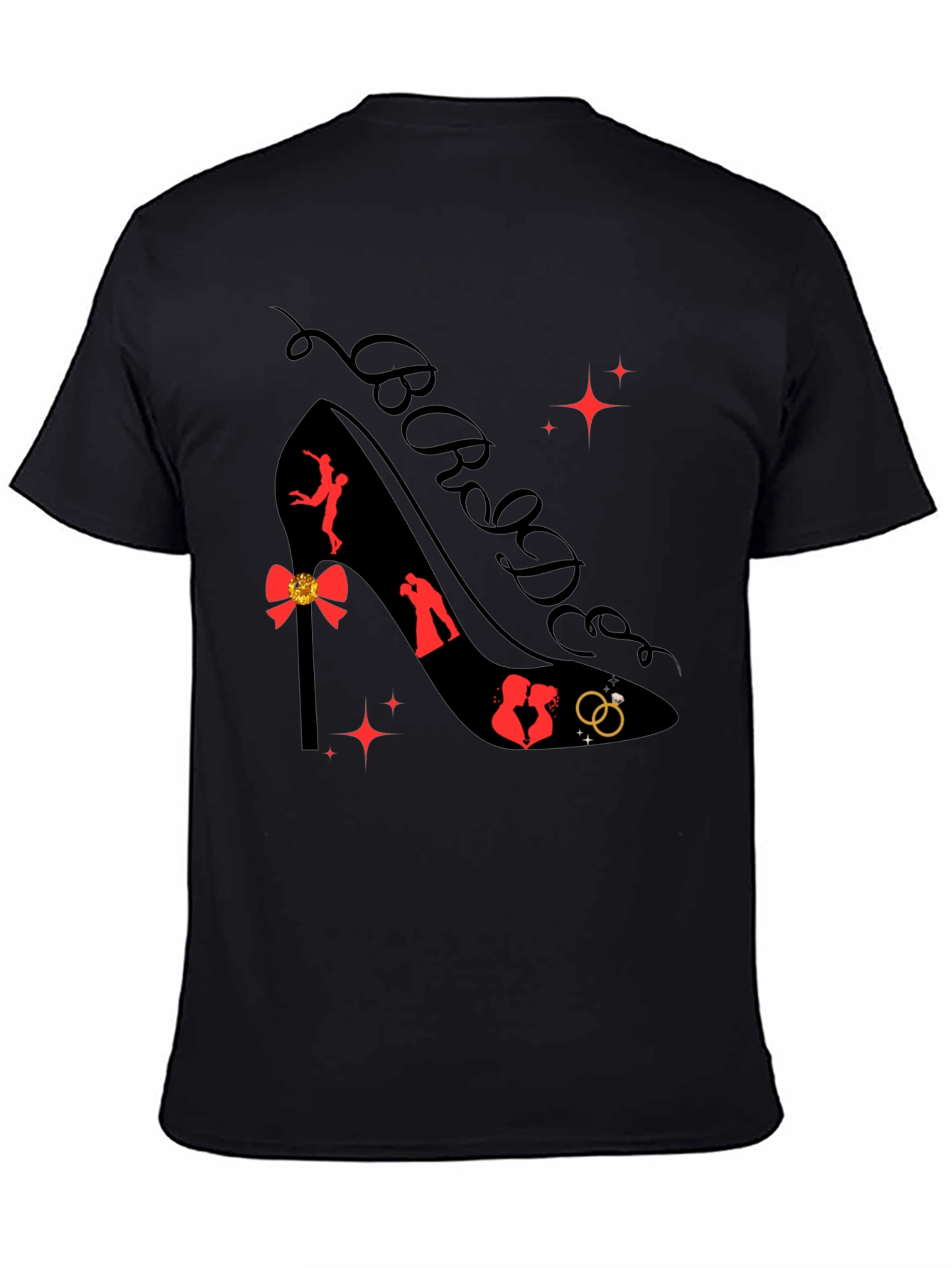 Bride High Heel Shoe Graphic Tee - Black