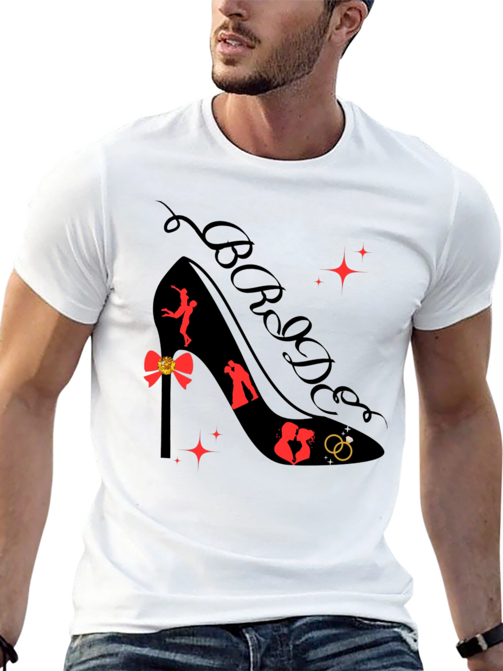 Bride High Heel Shoe Graphic Tee - Black