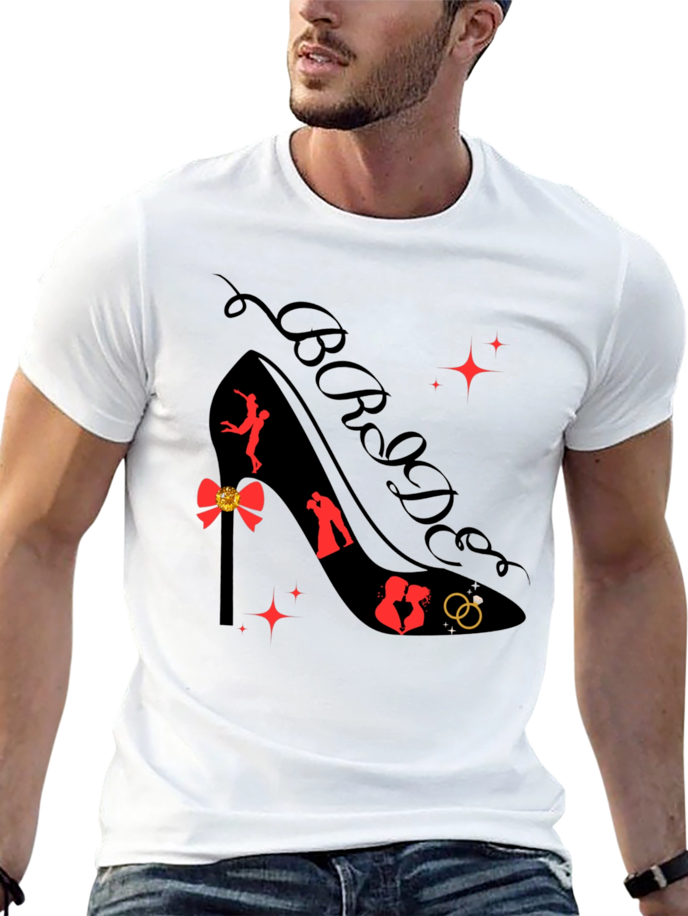 Bride High Heel Shoe Graphic Tee - Black