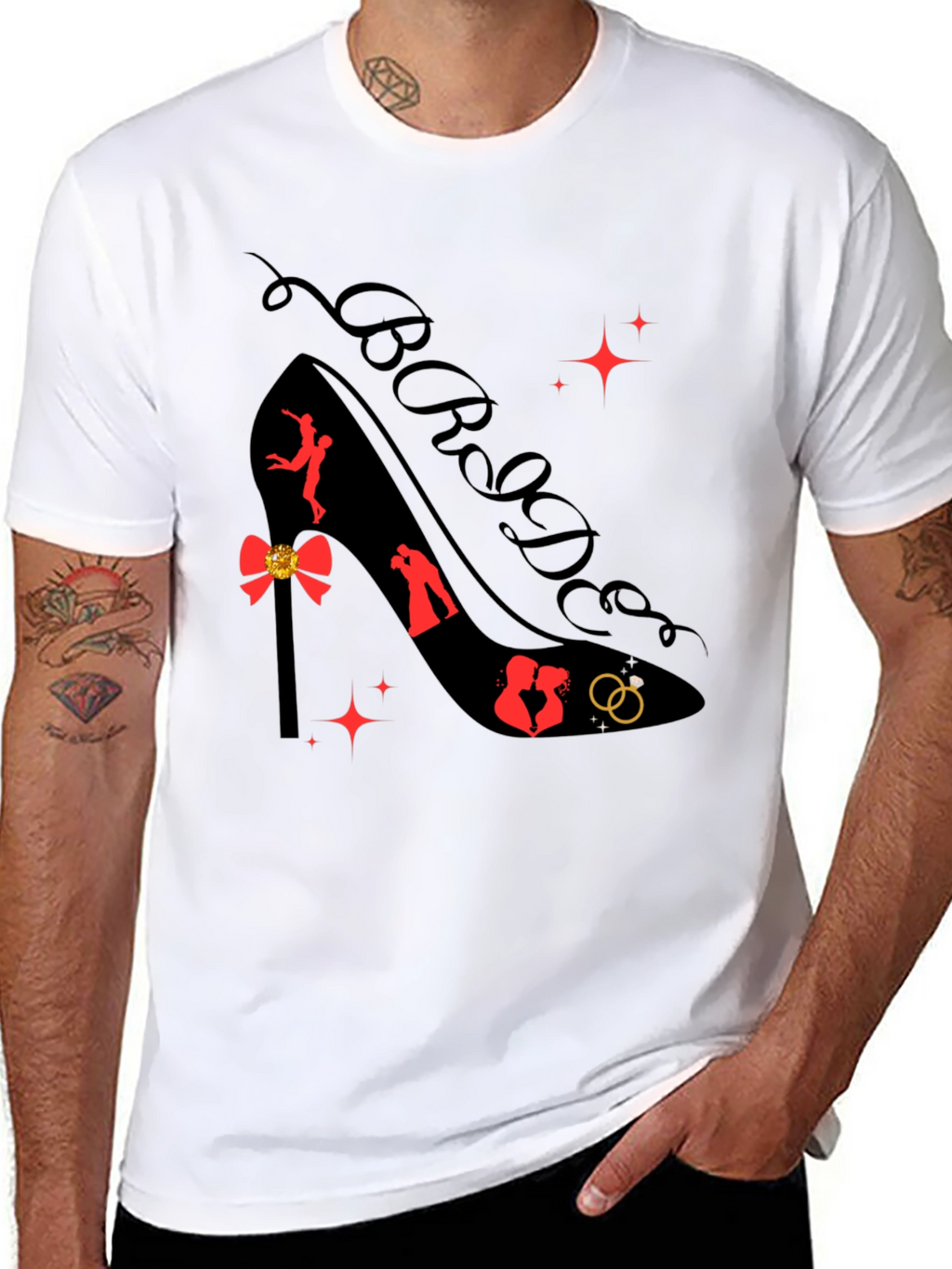 Bride High Heel Shoe Graphic Tee - Black