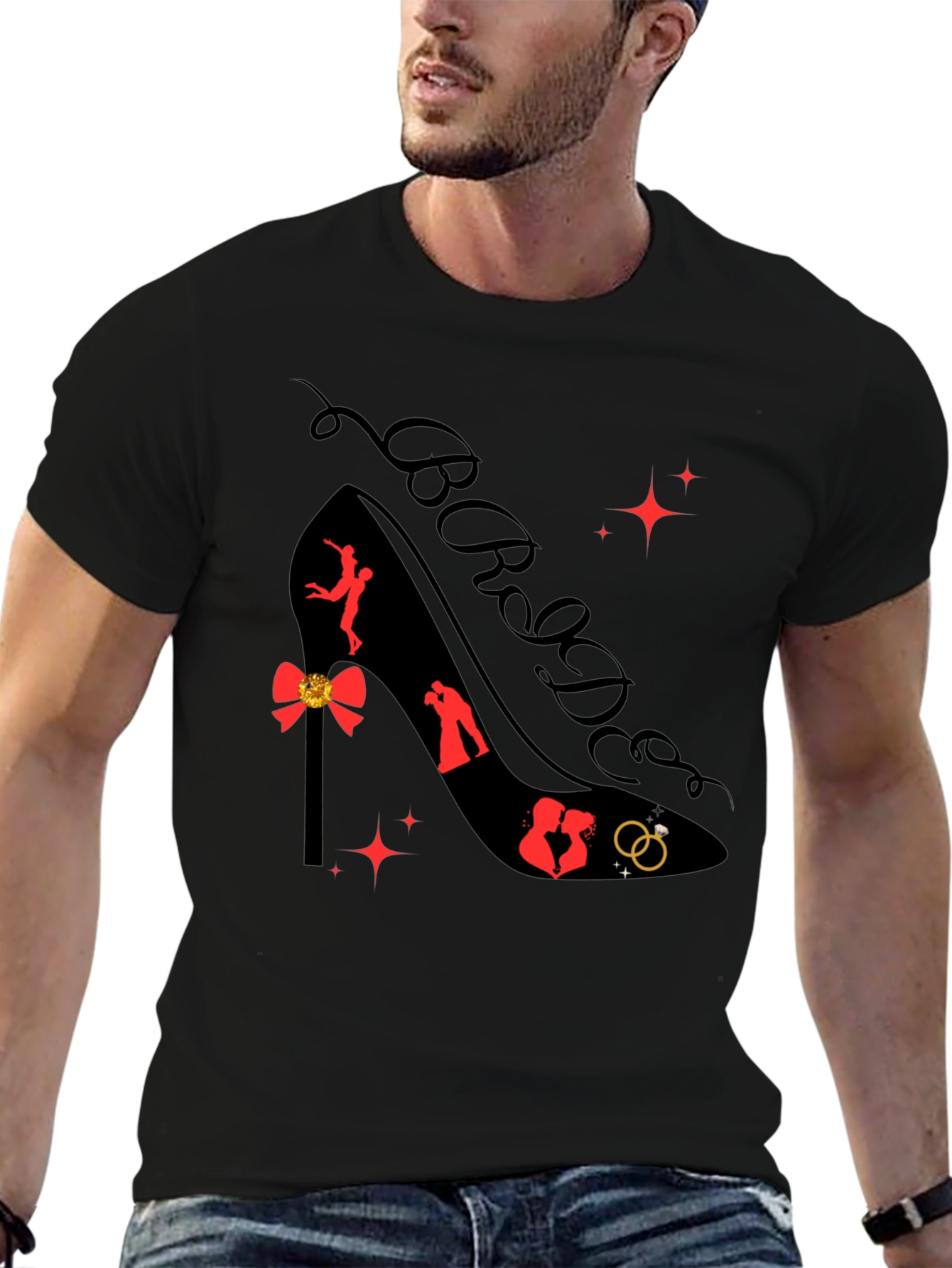 Bride High Heel Shoe Graphic Tee - Black