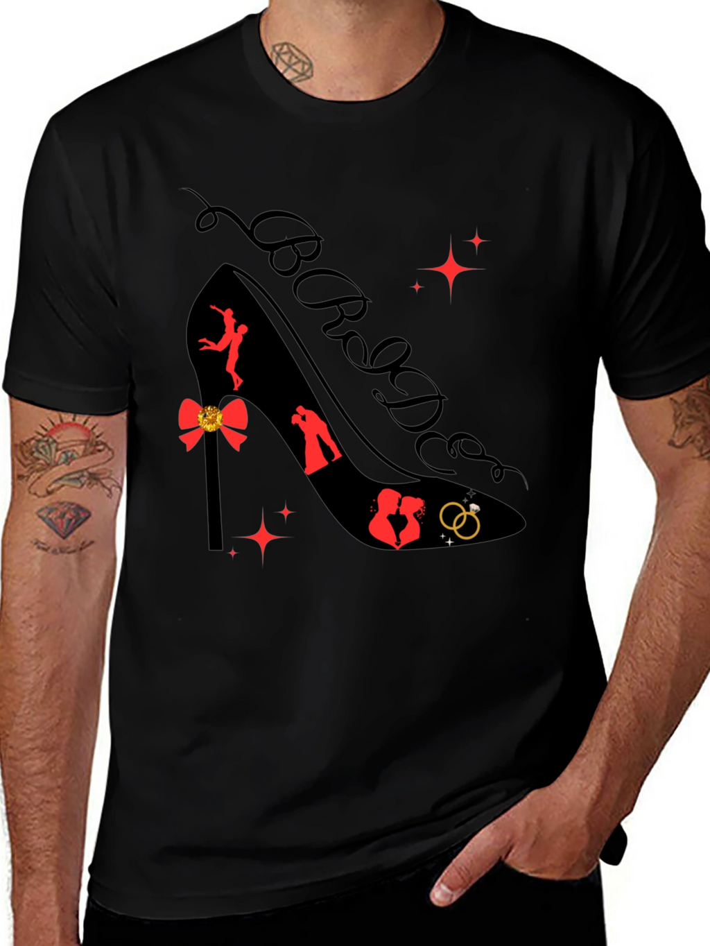 Bride High Heel Shoe Graphic Tee - Black