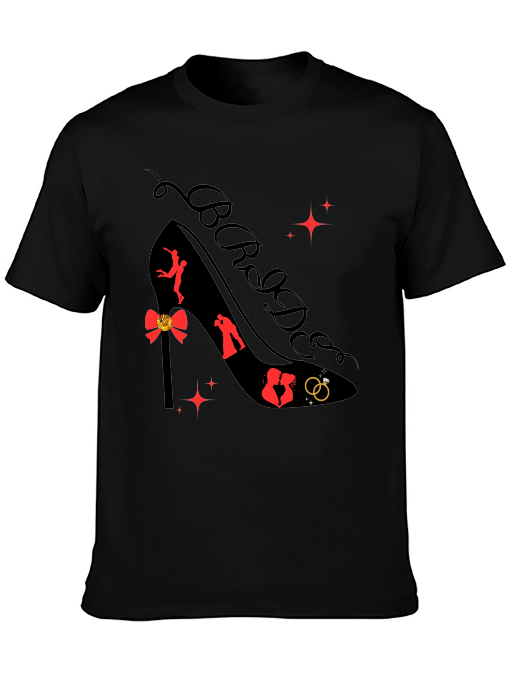 Bride High Heel Shoe Graphic Tee - Black