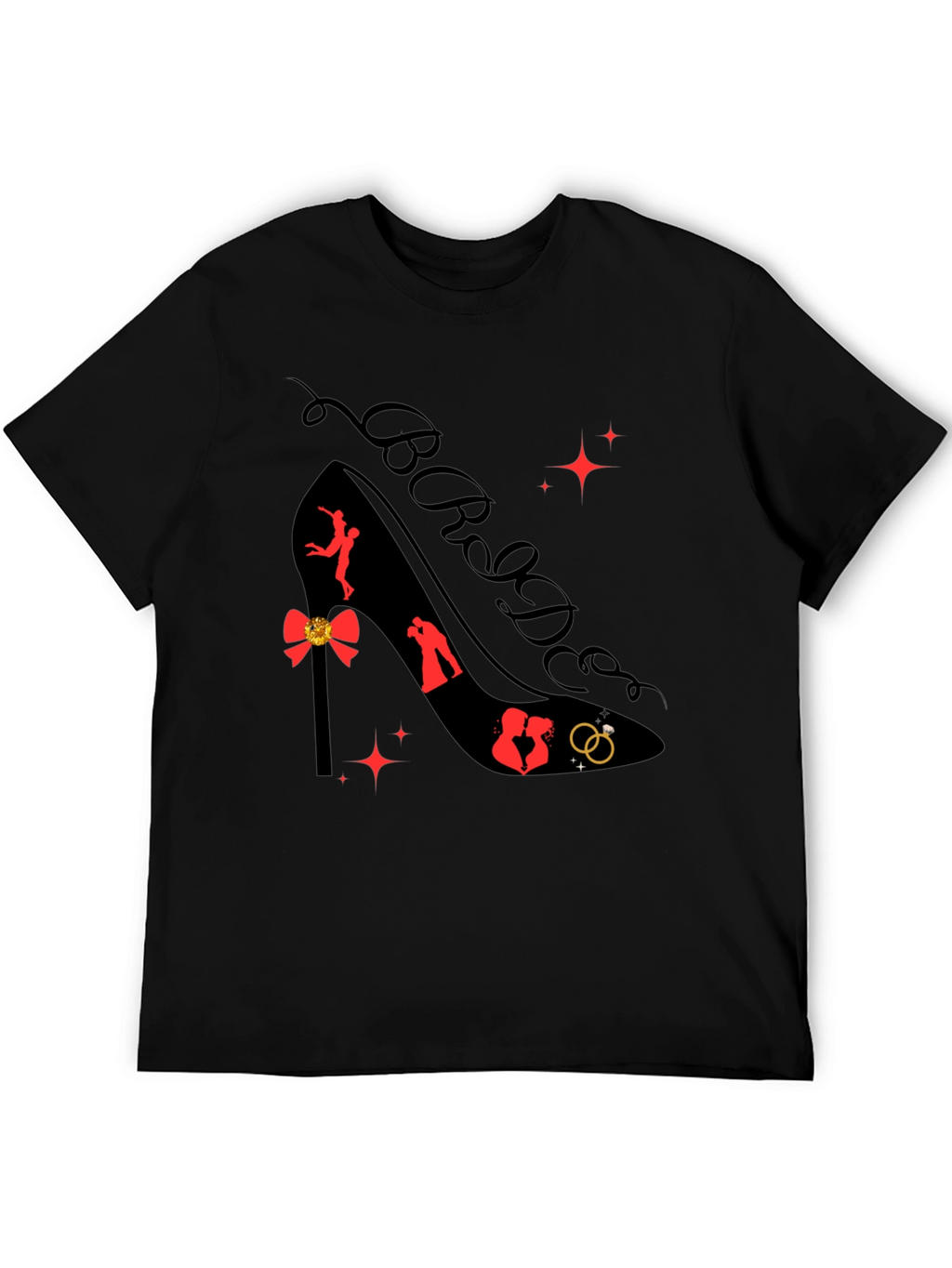 Bride High Heel Shoe Graphic Tee - Black