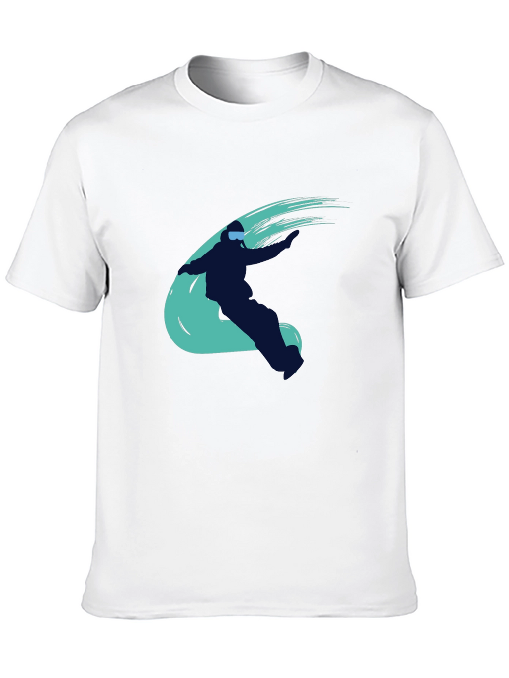 Cool Skier Graphic Tee - Black Cotton Casual T-Shirt
