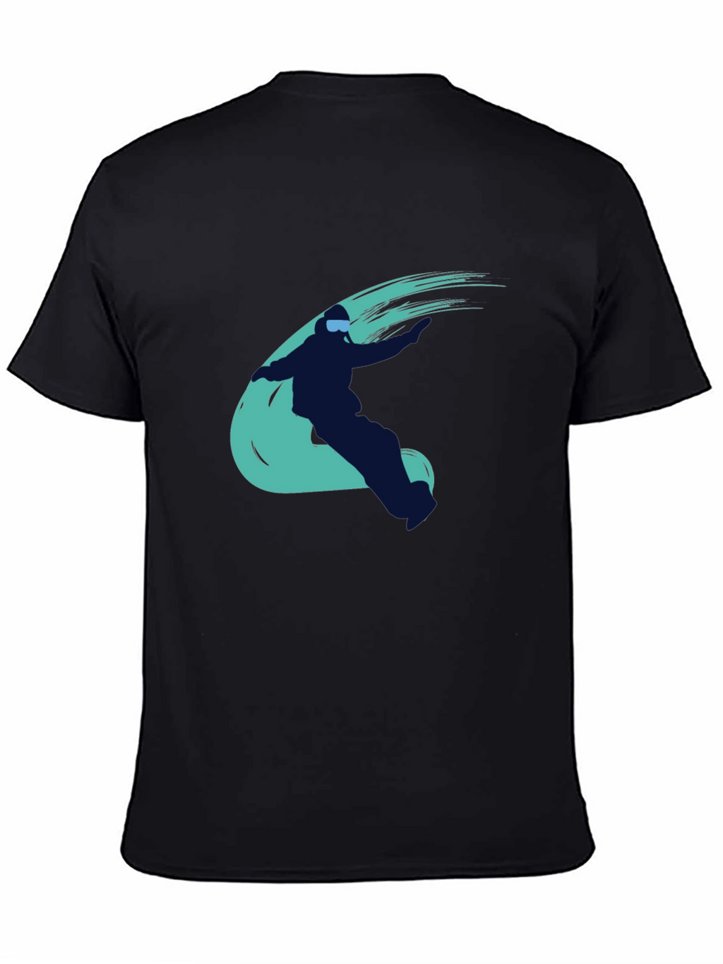 Cool Skier Graphic Tee - Black Cotton Casual T-Shirt