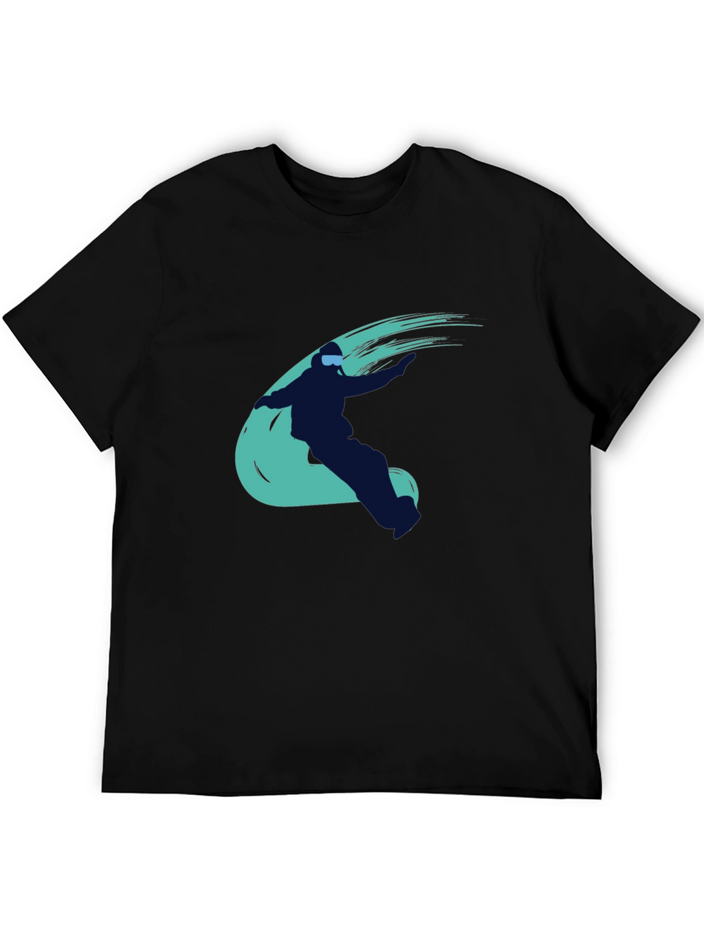 Cool Skier Graphic Tee - Black Cotton Casual T-Shirt
