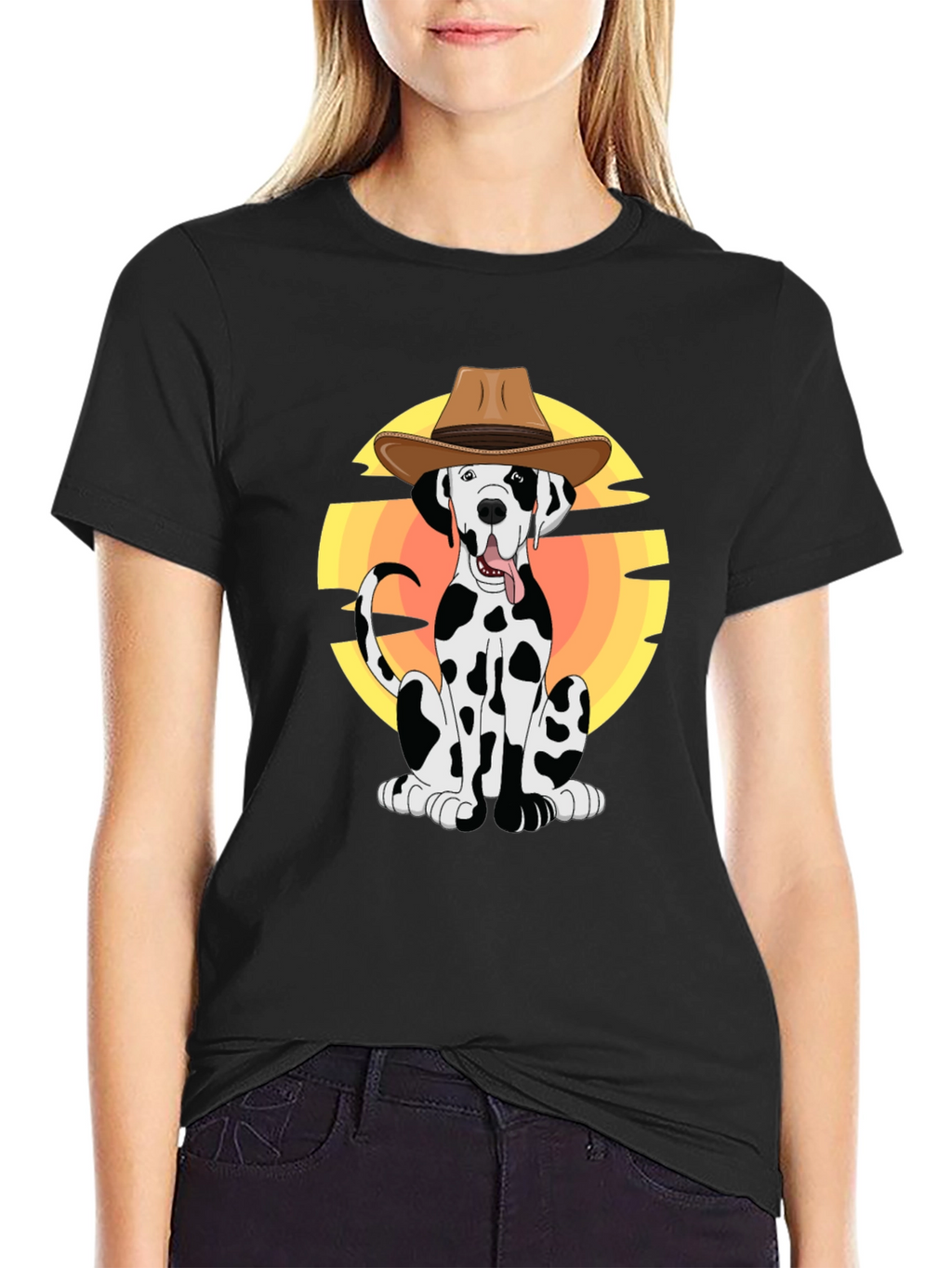 Dalmatian Dog Cowboy Graphic Tee