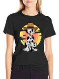 Dalmatian Dog Cowboy Graphic Tee