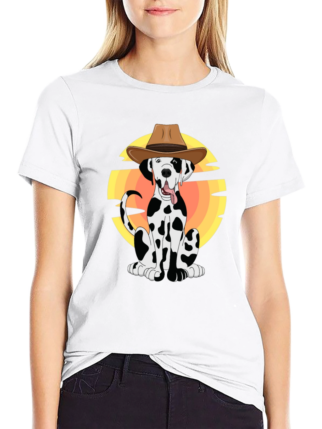 Dalmatian Dog Cowboy Graphic Tee