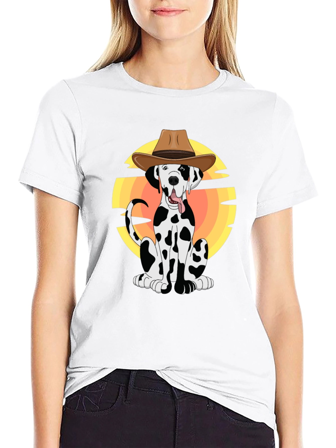 Dalmatian Dog Cowboy Graphic Tee
