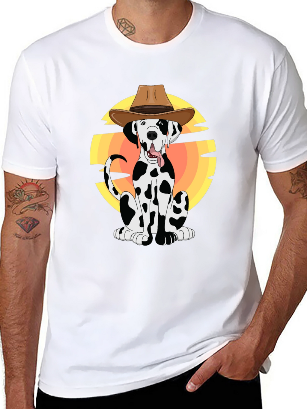 Dalmatian Dog Cowboy Graphic Tee