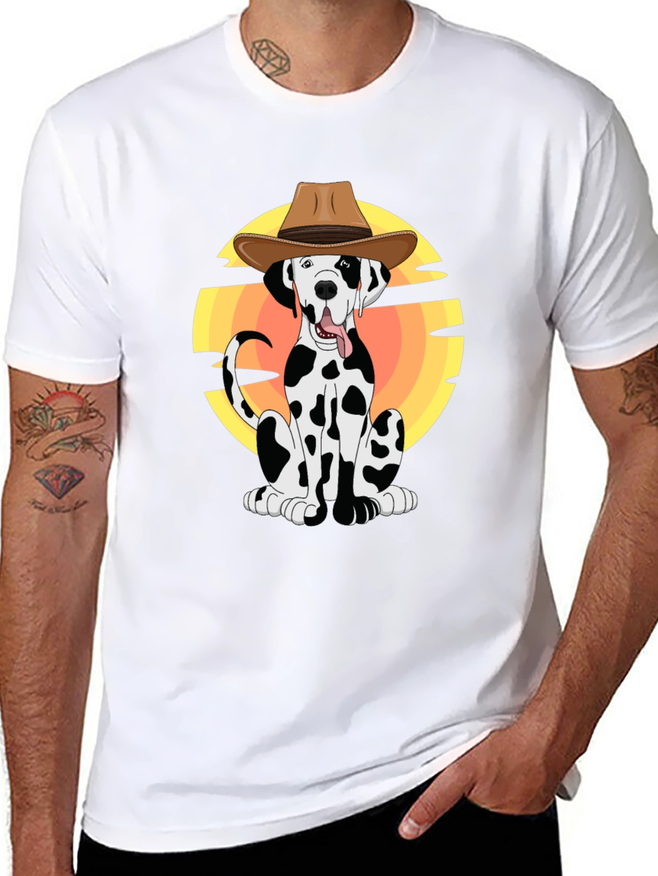 Dalmatian Dog Cowboy Graphic Tee