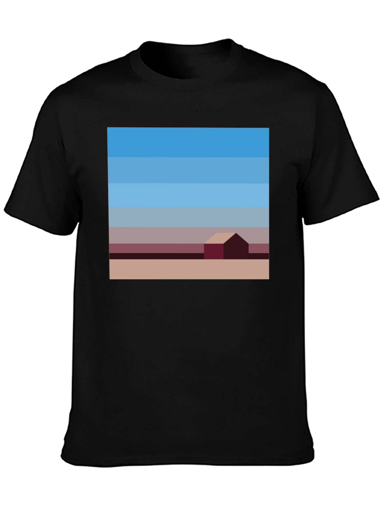 Abstract Landscape Graphic Tee - Modern Art Shirt