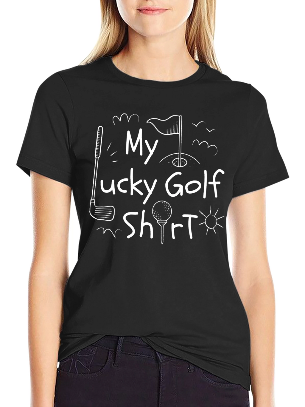 My Lucky Golf Shirt - Mens Black Tee