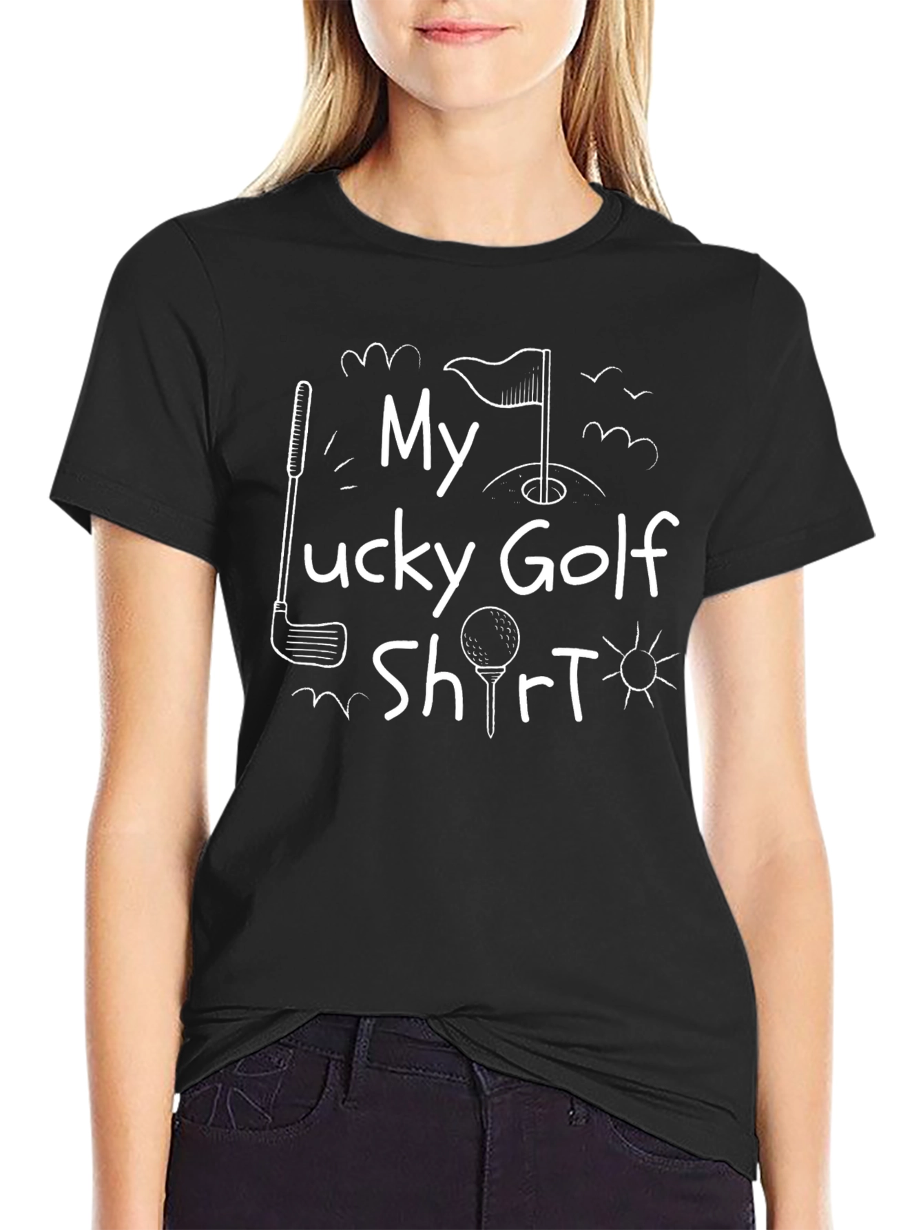 My Lucky Golf Shirt - Mens Black Tee
