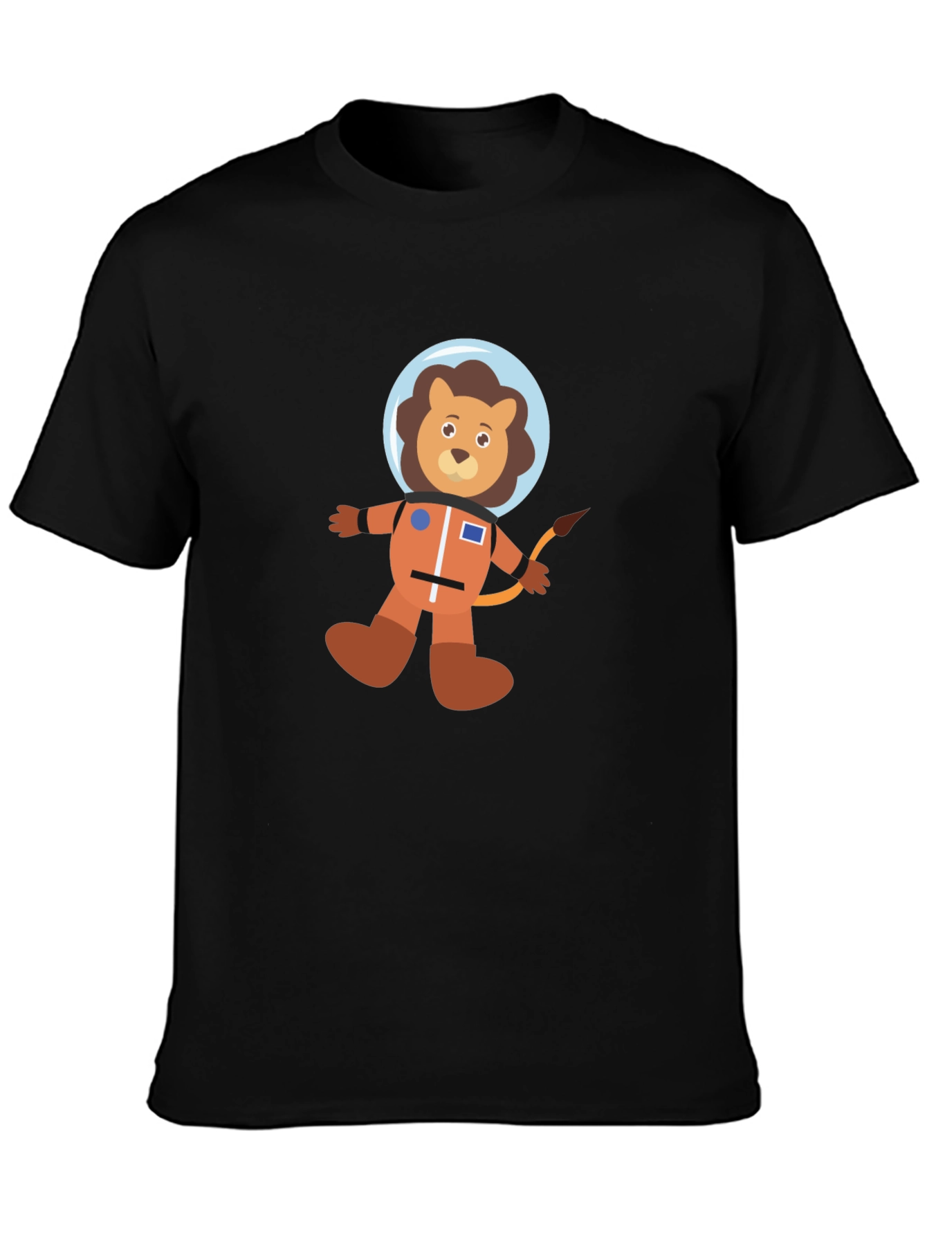Astronaut Lion Black T-Shirt