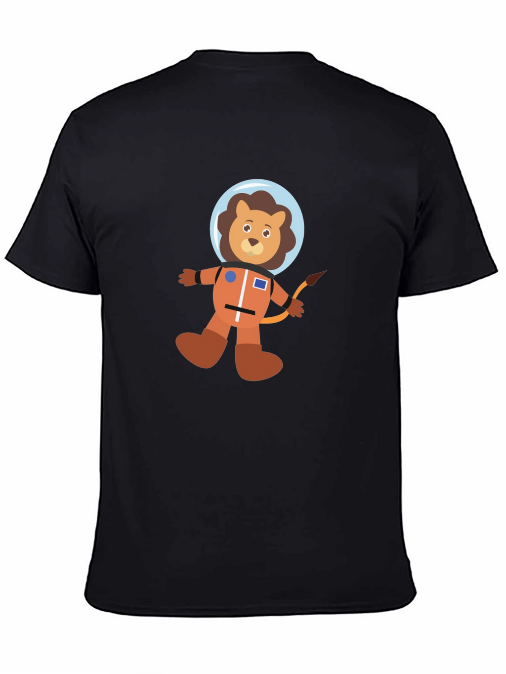 Astronaut Lion Black T-Shirt
