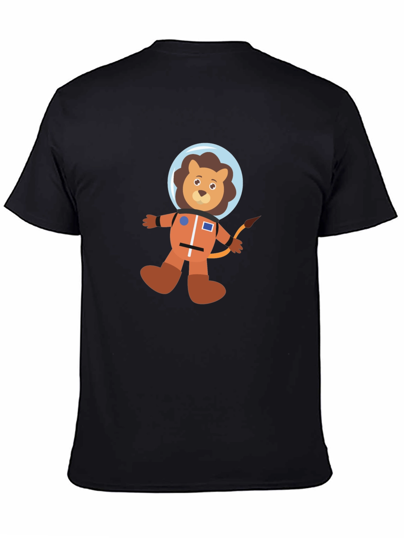 Astronaut Lion Black T-Shirt