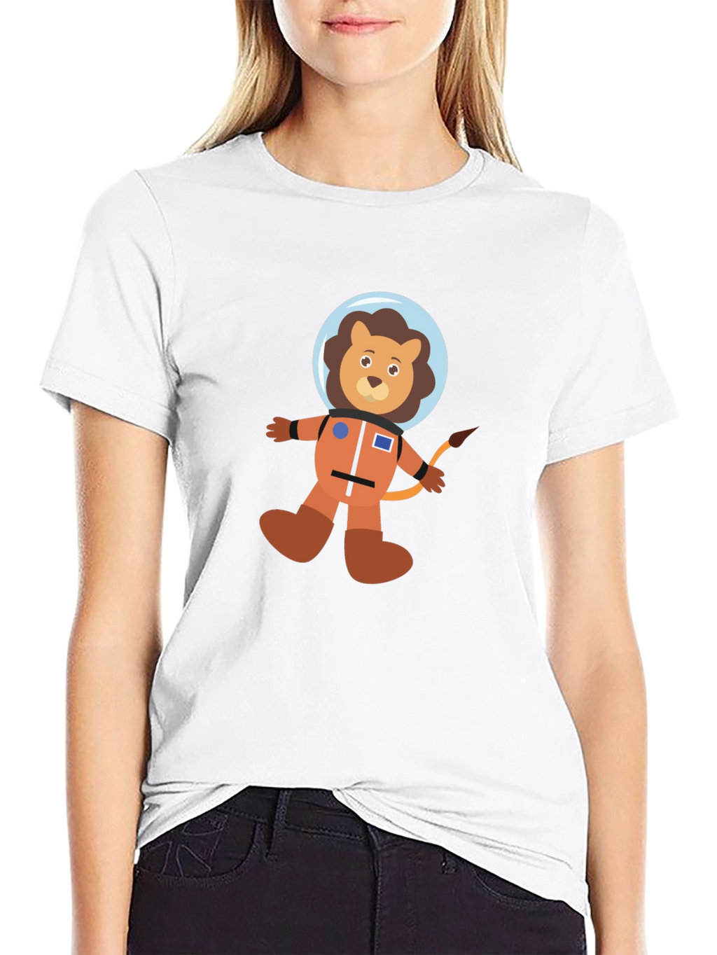 Astronaut Lion Black T-Shirt