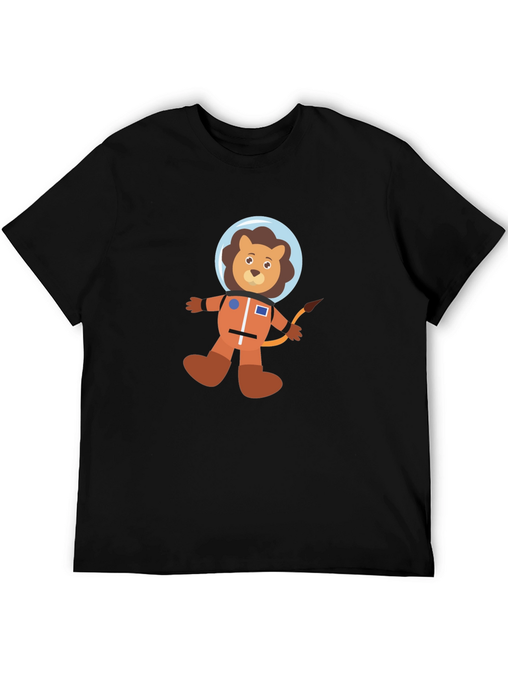 Astronaut Lion Black T-Shirt