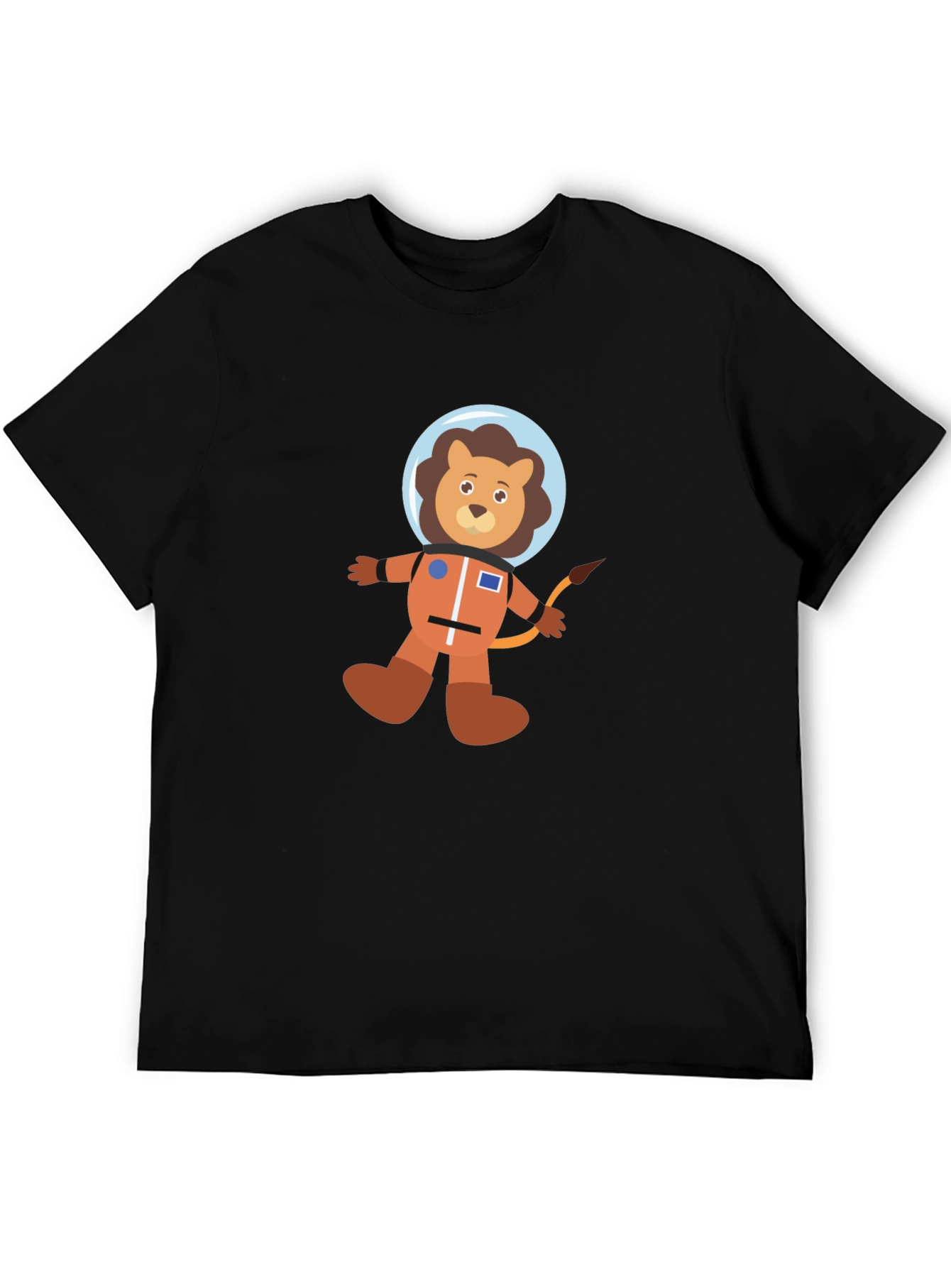 Astronaut Lion Black T-Shirt