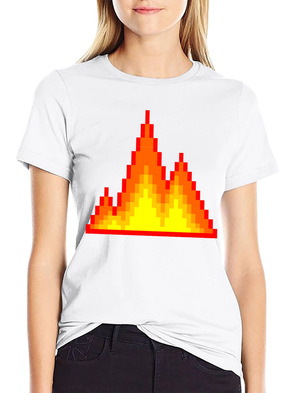 Pixel Fire Graphic Tee - Retro Gaming Vibes
