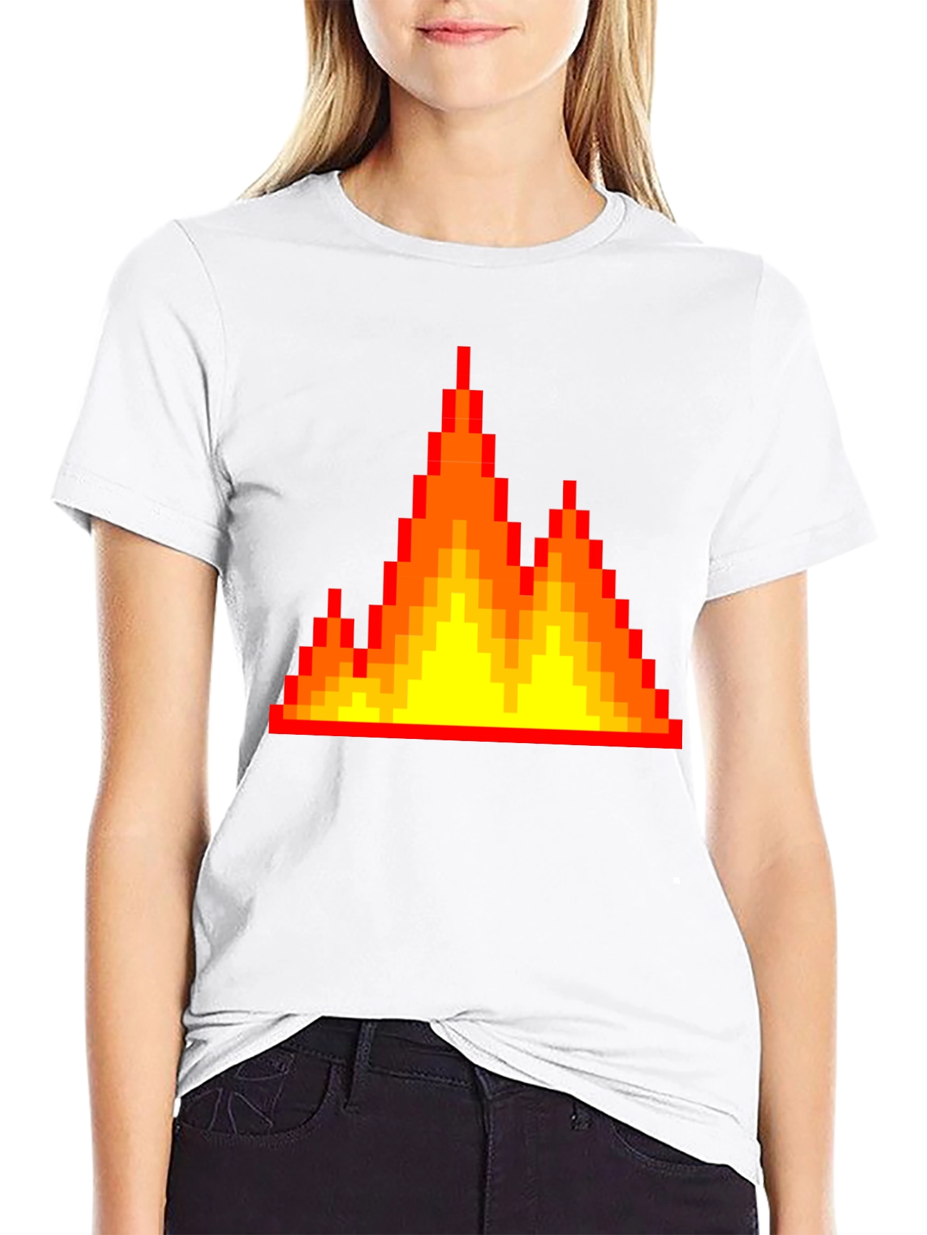 Pixel Fire Graphic Tee - Retro Gaming Vibes