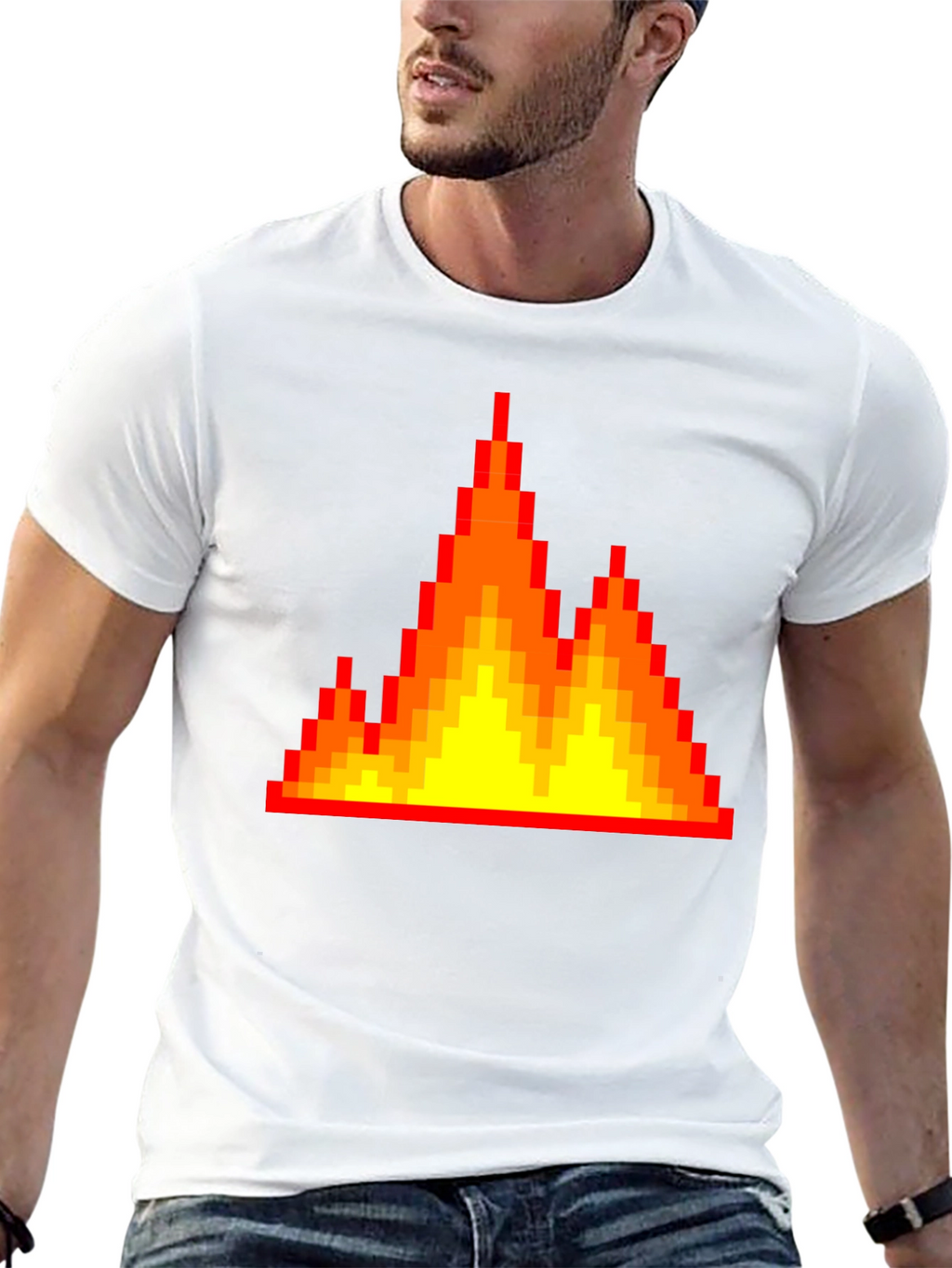 Pixel Fire Graphic Tee - Retro Gaming Vibes
