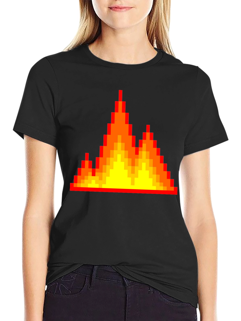 Pixel Fire Graphic Tee - Retro Gaming Vibes