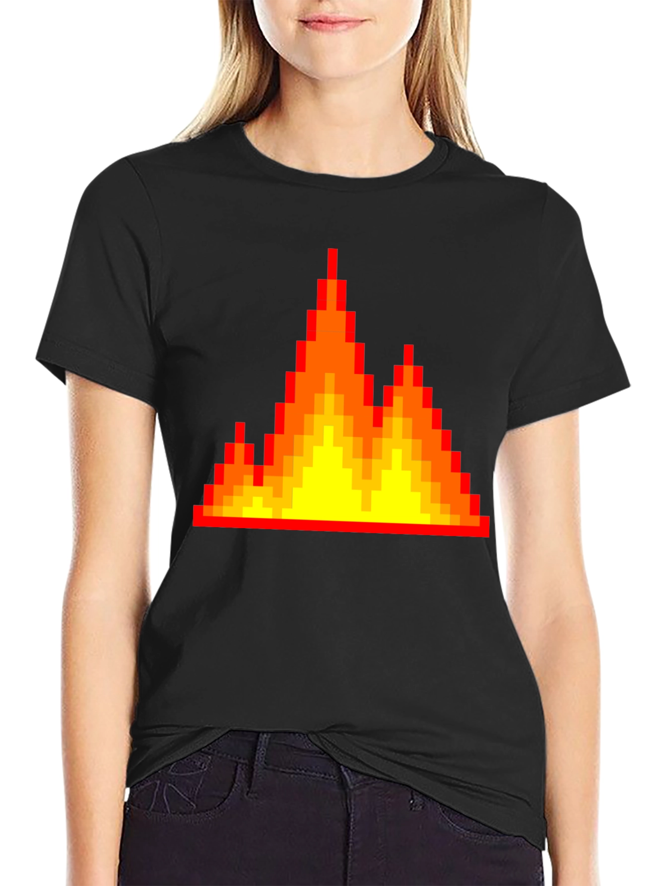 Pixel Fire Graphic Tee - Retro Gaming Vibes