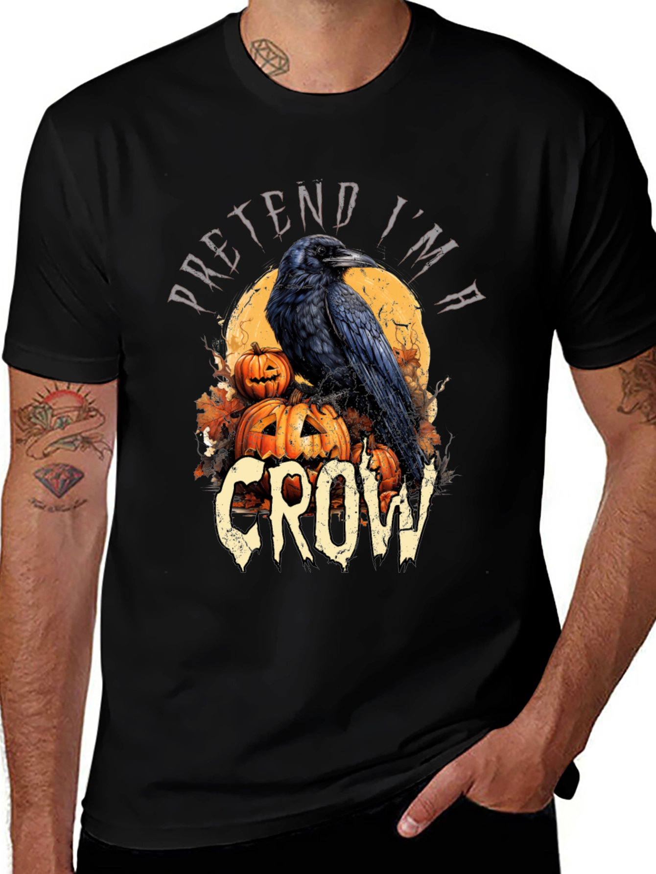 Halloween Crow T-Shirt Pretend Im A Crow