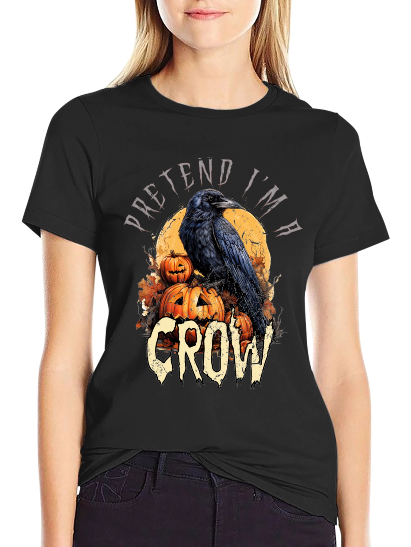 Halloween Crow T-Shirt Pretend Im A Crow