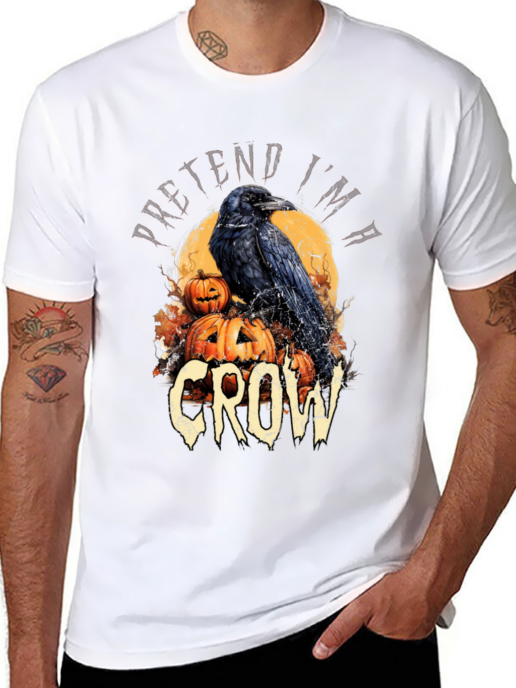 Halloween Crow T-Shirt Pretend Im A Crow