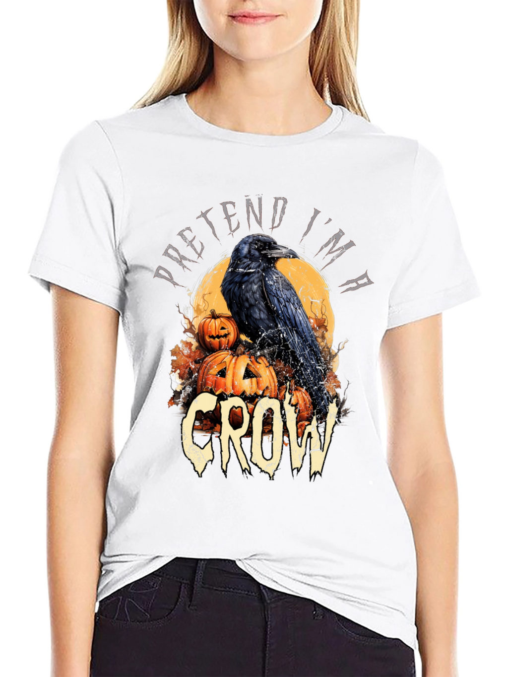 Halloween Crow T-Shirt Pretend Im A Crow