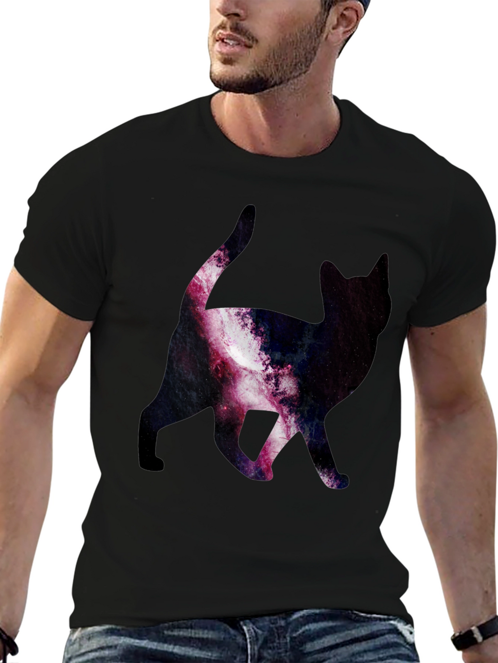 Galaxy Cat Print T-Shirt - Stylish & Unique