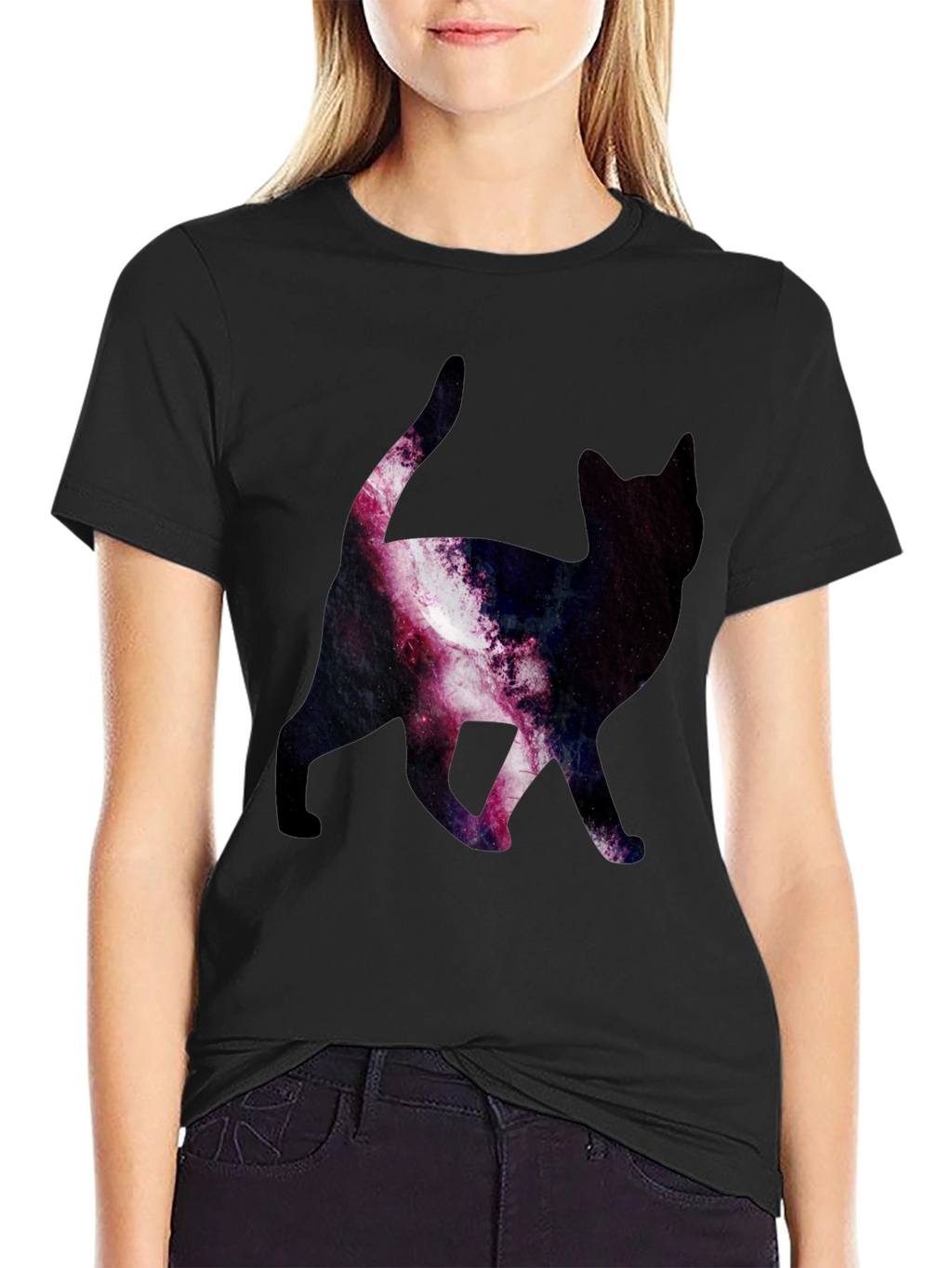 Galaxy Cat Print T-Shirt - Stylish & Unique