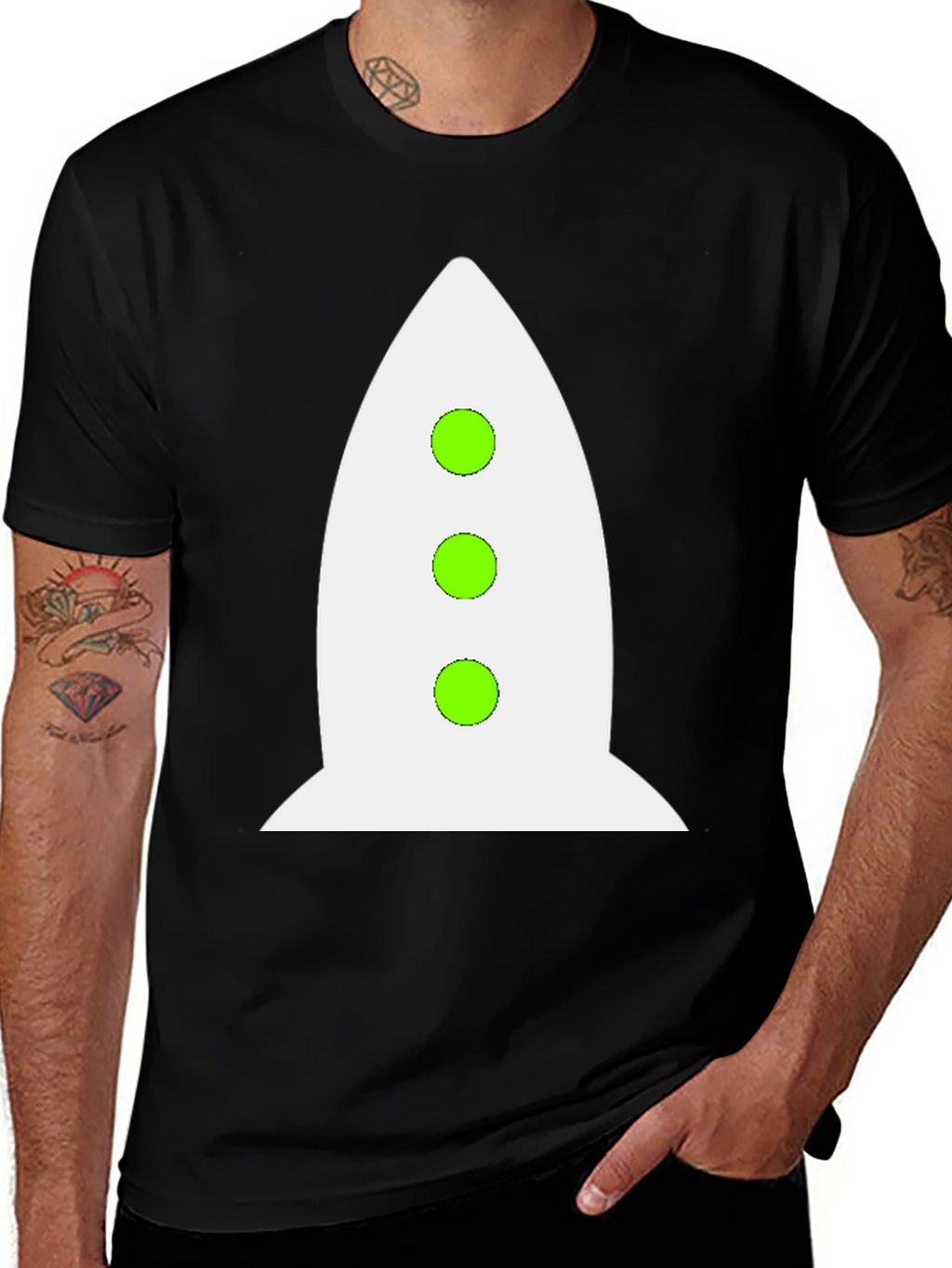 Rocket Graphic Black T-Shirt