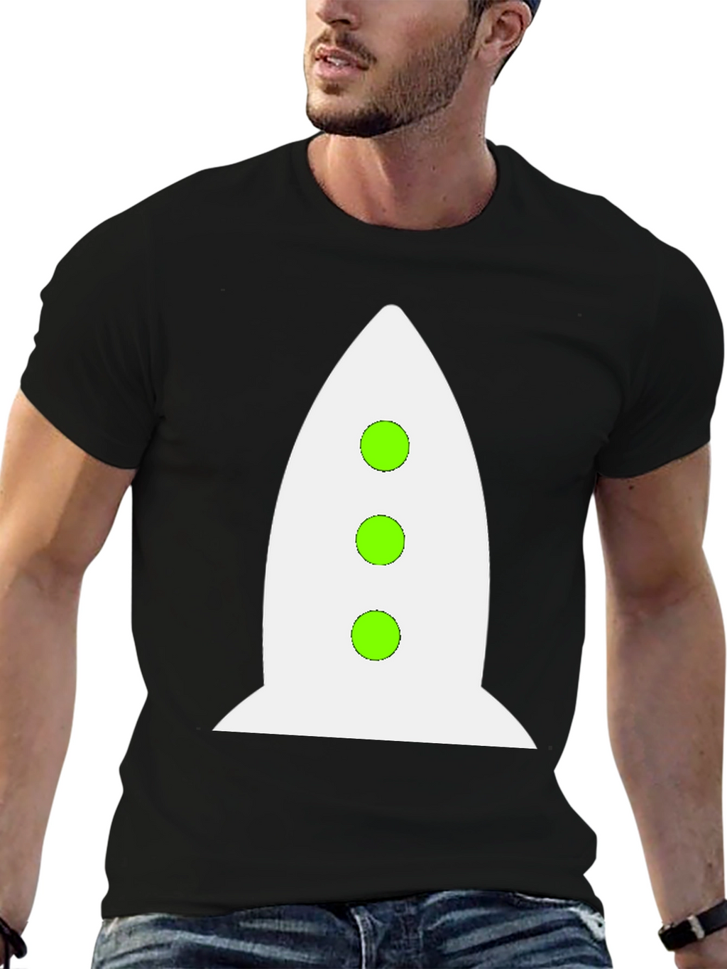 Rocket Graphic Black T-Shirt