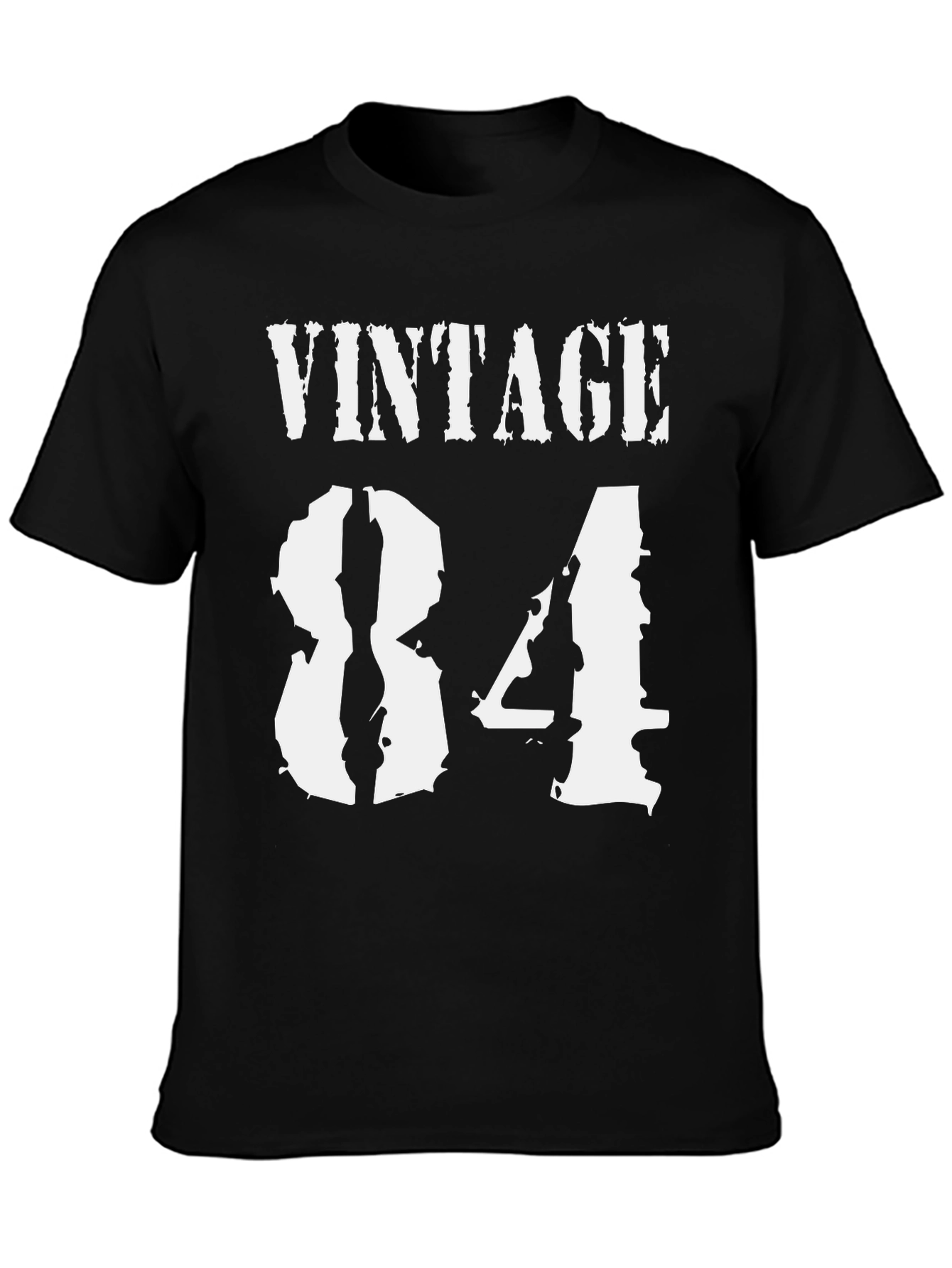 Vintage 84 T-Shirt Black Cotton