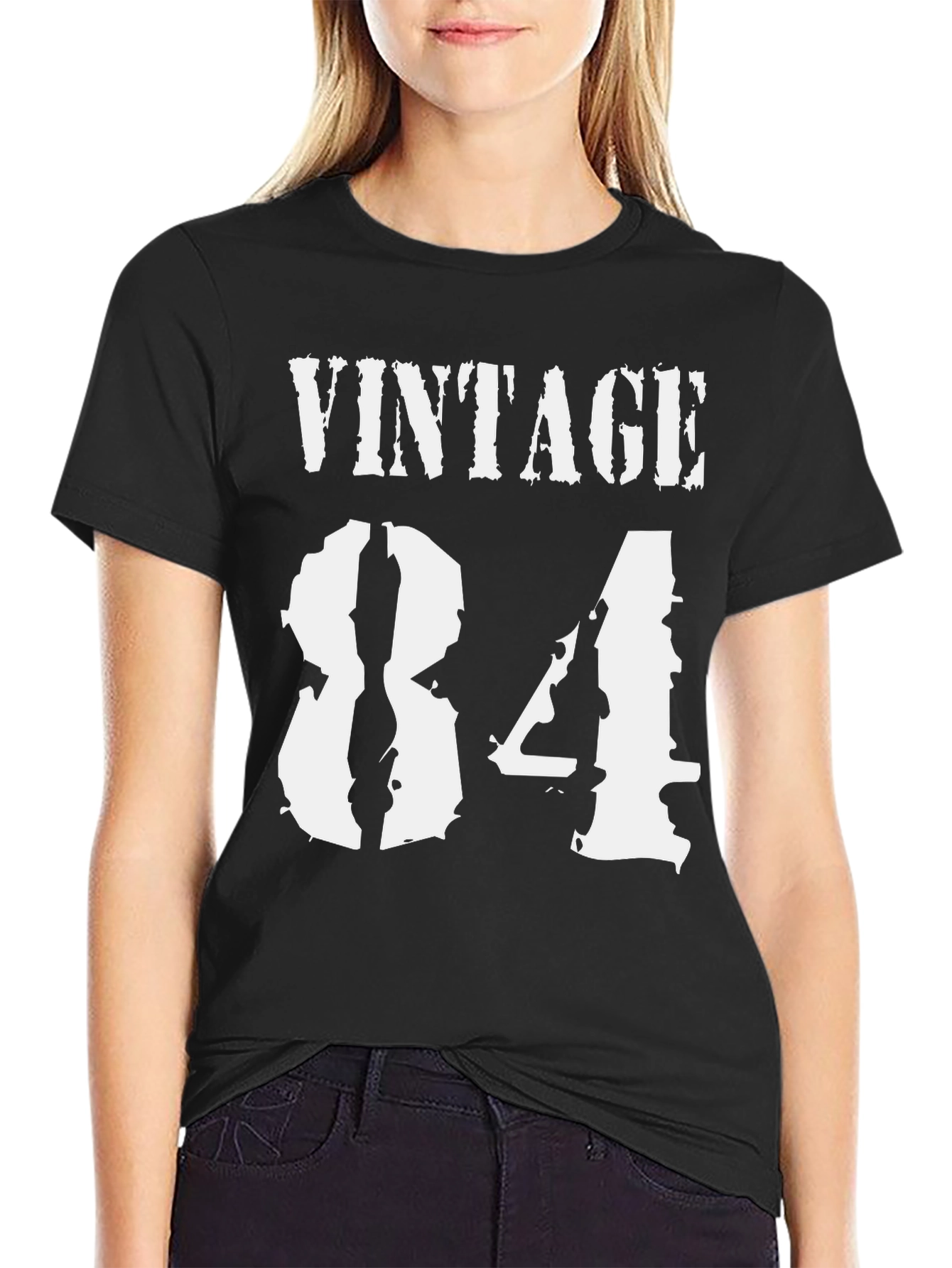 Vintage 84 T-Shirt Black Cotton