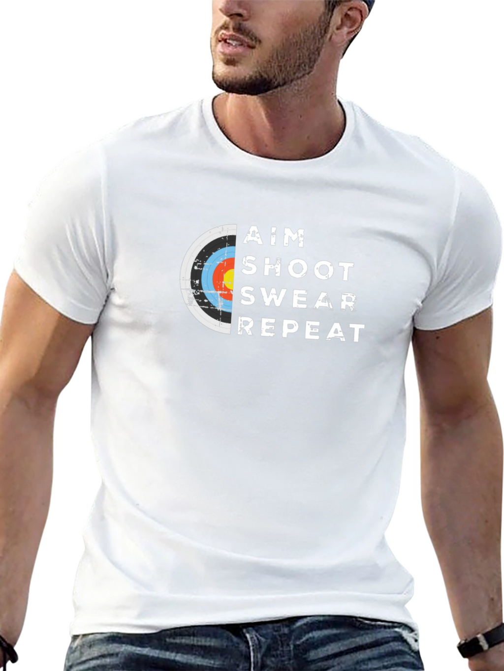 Aim Shoot Swear Repeat Archery T-Shirt